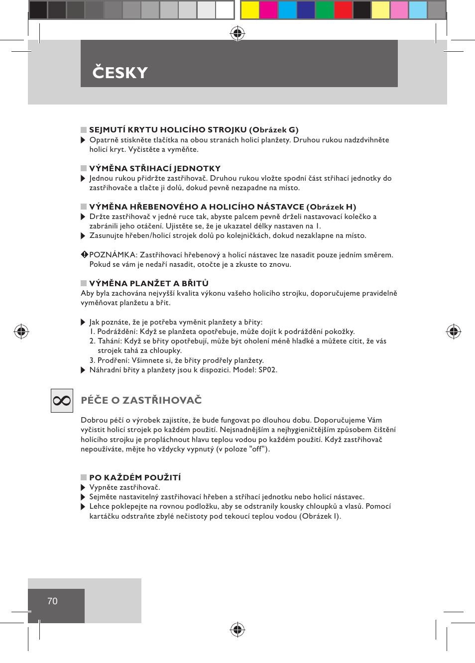 Česky | Remington BHT2000 User Manual | Page 72 / 127