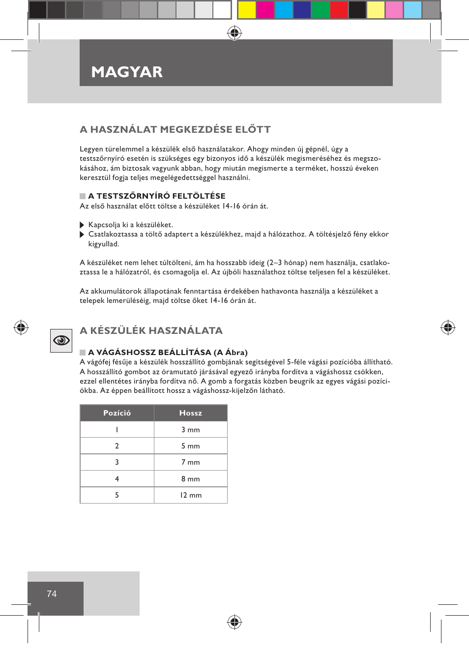 Magyar | Remington BHT2000 User Manual | Page 76 / 127