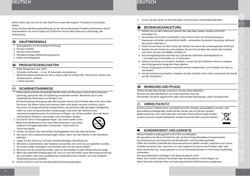 Deutsch | Remington S1001GPV User Manual | Page 4 / 34