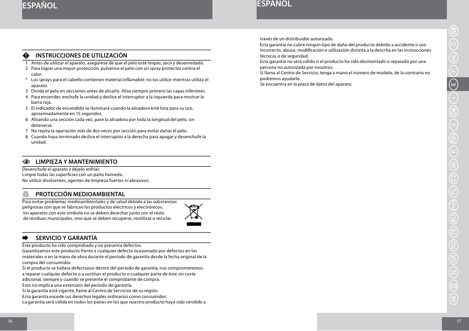 Español | Remington S1001GPV User Manual | Page 9 / 34