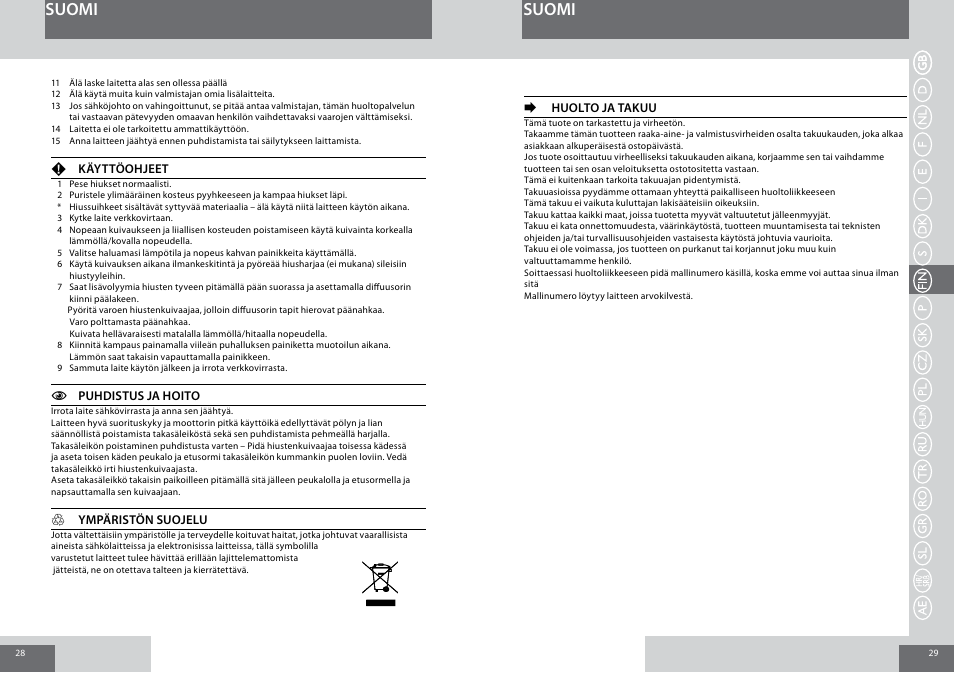 Suomi | Remington D3015 User Manual | Page 15 / 37