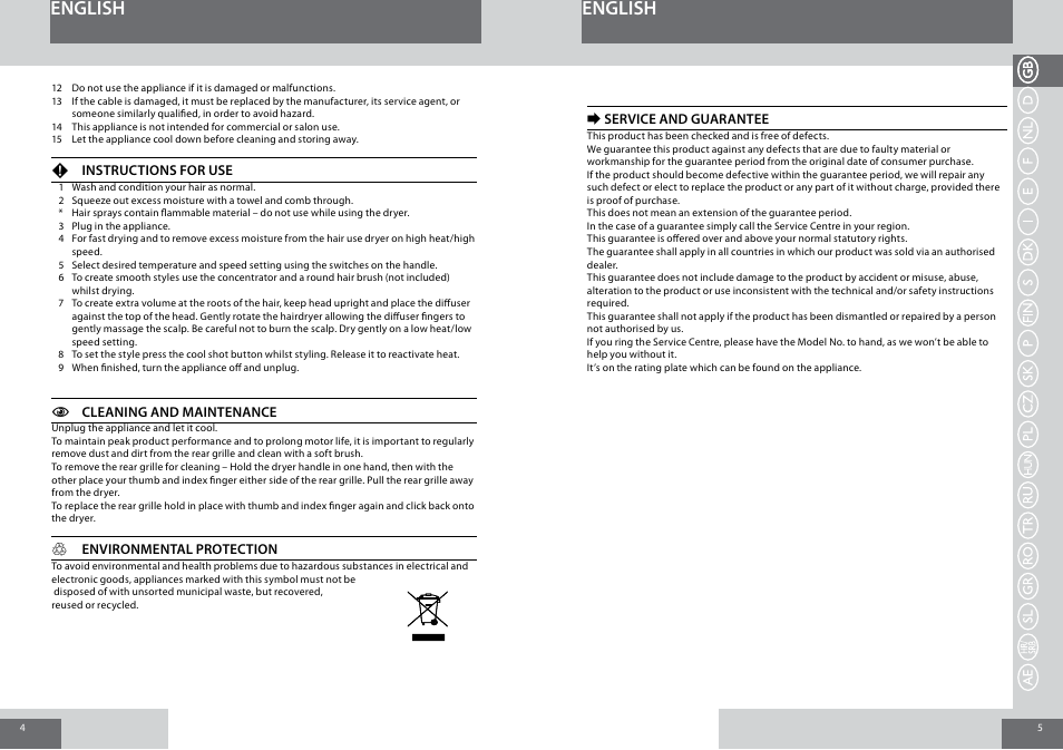English | Remington D3015 User Manual | Page 3 / 37