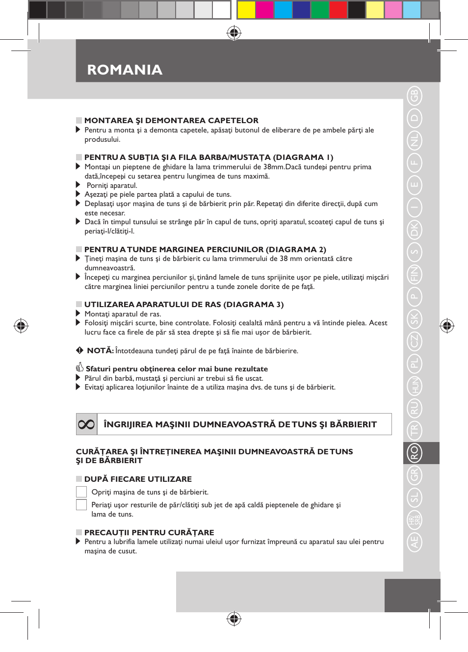 Romania | Remington MB4110 User Manual | Page 101 / 129