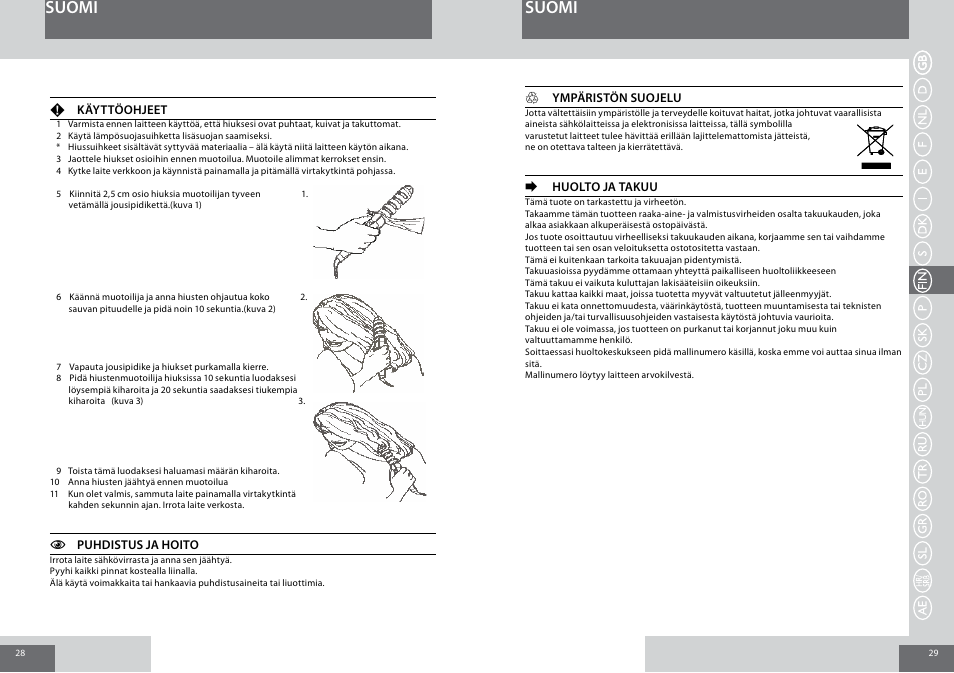 Suomi | Remington CI6219 User Manual | Page 15 / 36