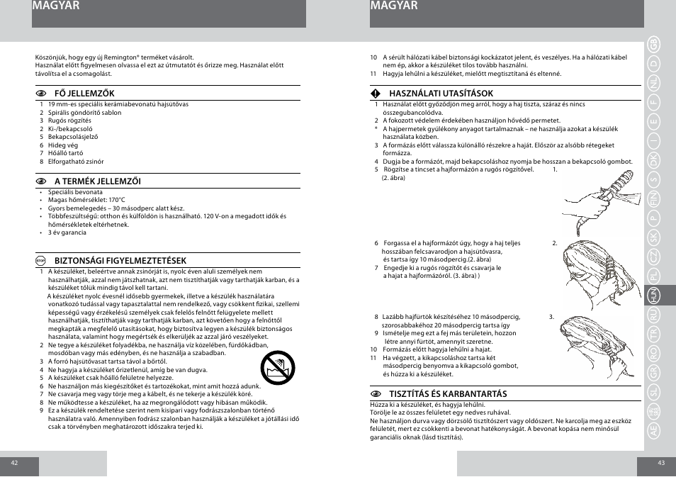 Magyar | Remington CI6219 User Manual | Page 22 / 36