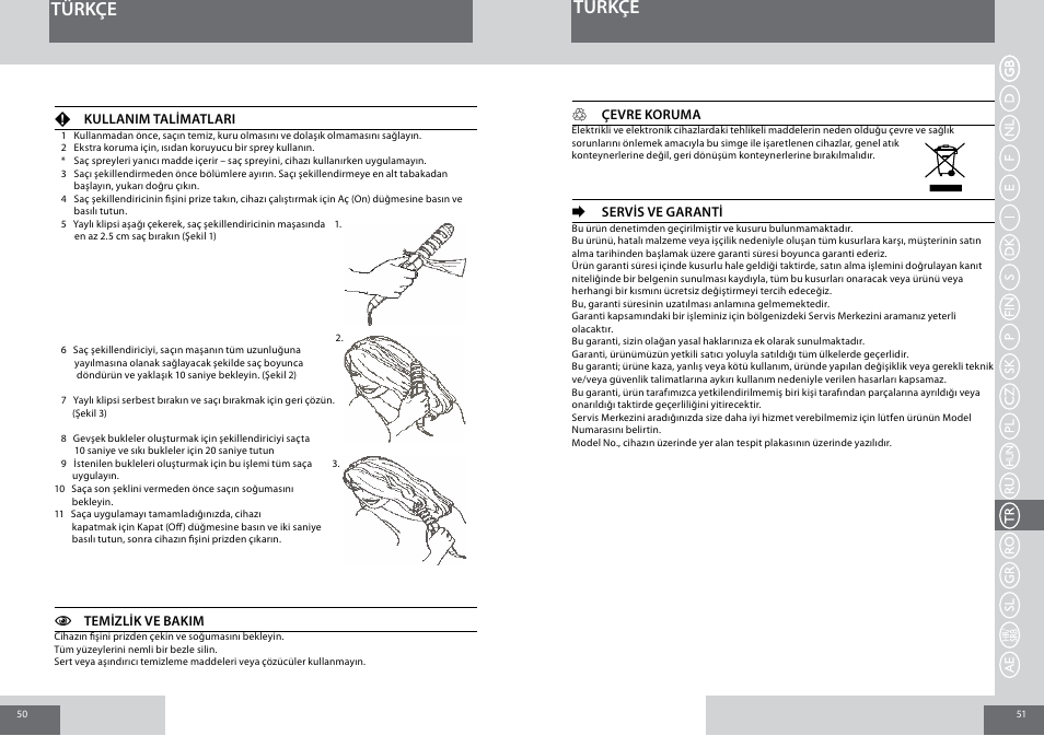 Türkçe | Remington CI6219 User Manual | Page 26 / 36
