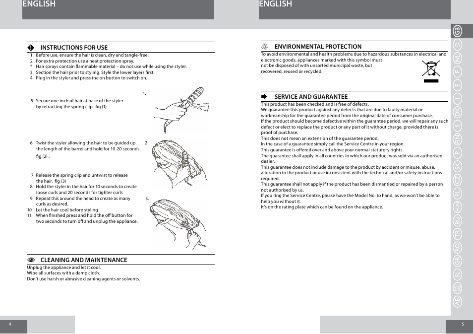 English | Remington CI6219 User Manual | Page 3 / 36