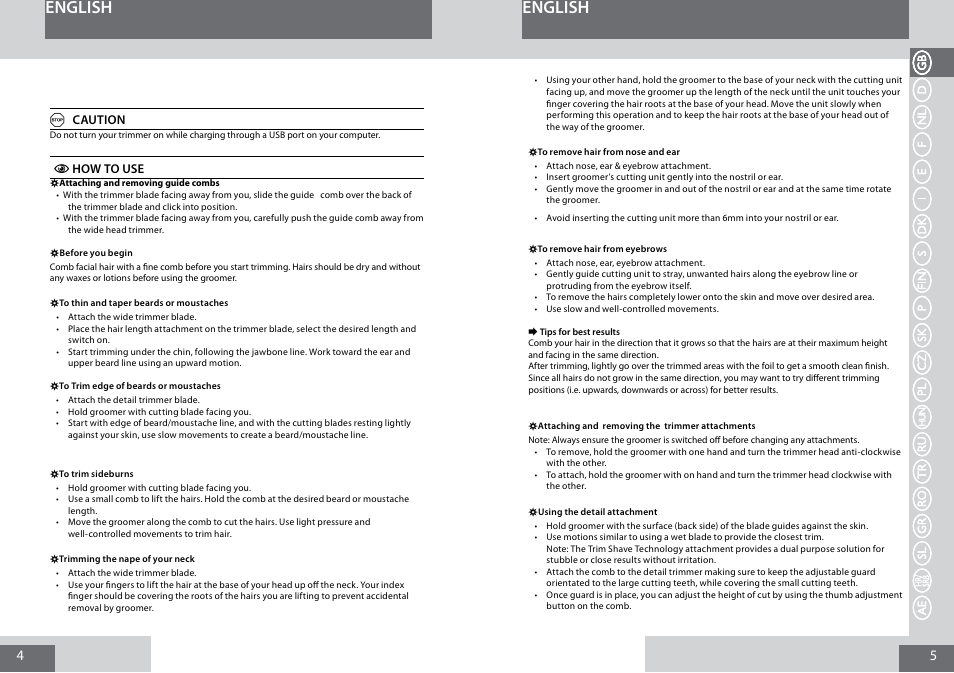 English | Remington PG6050 User Manual | Page 3 / 70