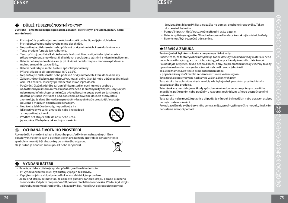 Česky | Remington PG6050 User Manual | Page 38 / 70