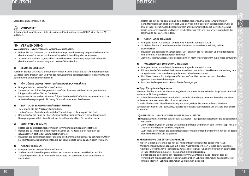 Deutsch | Remington PG6050 User Manual | Page 6 / 70