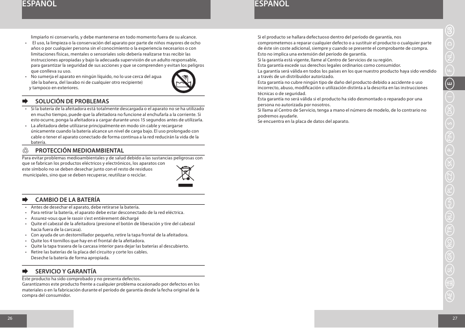 Español | Remington R7150 User Manual | Page 14 / 56