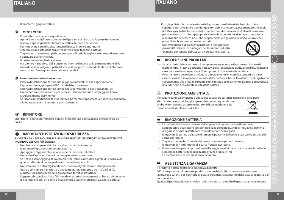 Italiano | Remington R7150 User Manual | Page 16 / 56