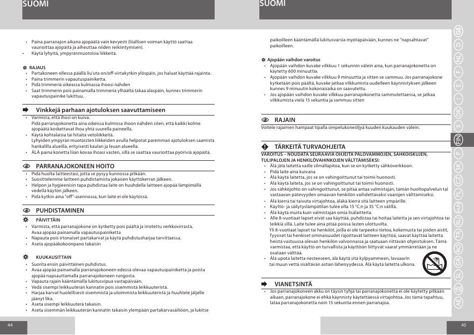 Suomi | Remington R7150 User Manual | Page 23 / 56