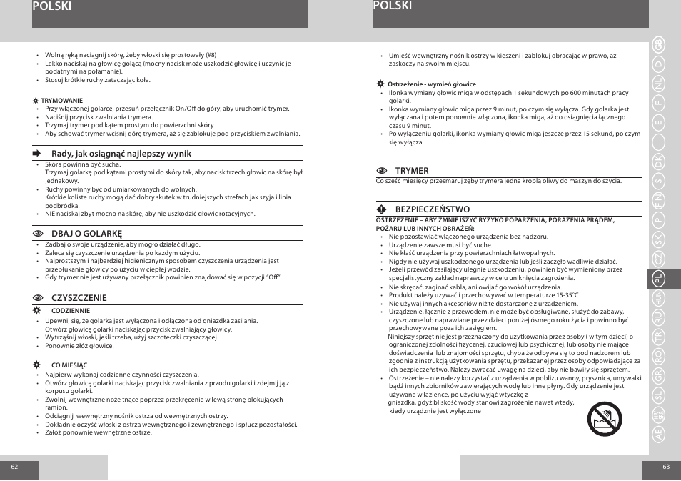 Polski | Remington R7150 User Manual | Page 32 / 56