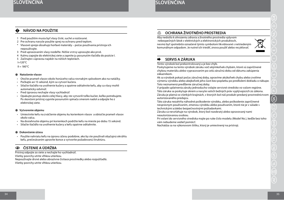 Slovenčina | Remington CB65A45 User Manual | Page 18 / 37