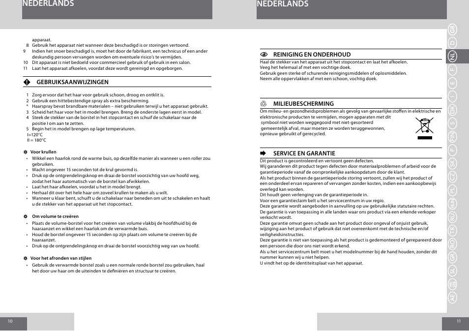 Nederlands | Remington CB65A45 User Manual | Page 6 / 37