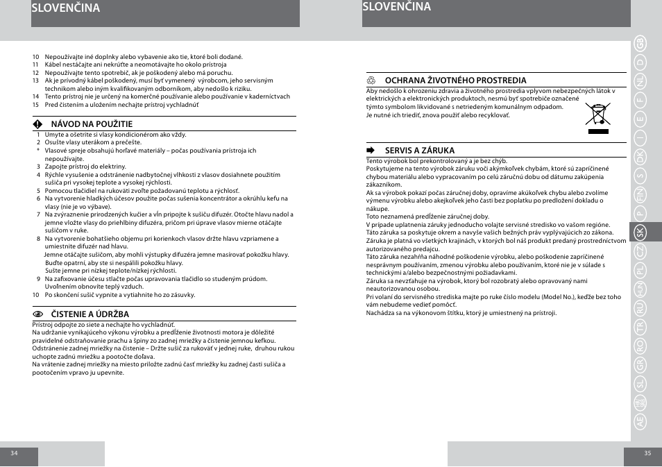 Slovenčina | Remington D5017 User Manual | Page 18 / 36