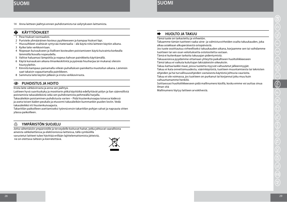 Suomi | Remington D5006 User Manual | Page 15 / 36