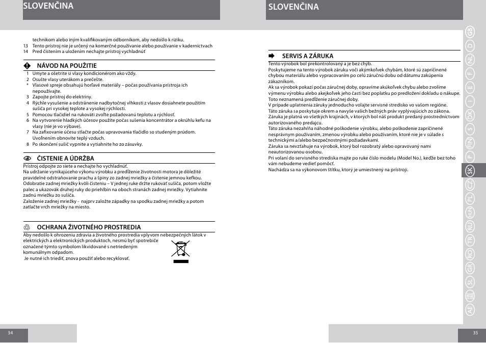 Slovenčina | Remington D5006 User Manual | Page 18 / 36