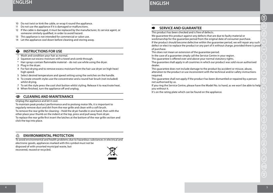 English | Remington D5006 User Manual | Page 3 / 36