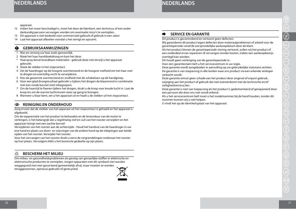 Nederlands | Remington D5006 User Manual | Page 6 / 36