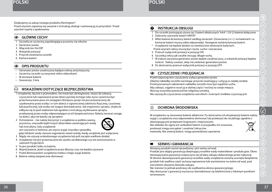 Polski | Remington B8400 User Manual | Page 19 / 34