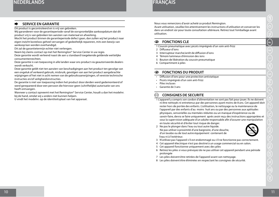 Français, Nederlands | Remington B8400 User Manual | Page 6 / 34