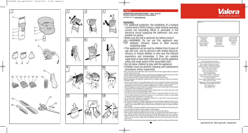 Ab a b | VALERA SYSTEMA User Manual | Page 2 / 82