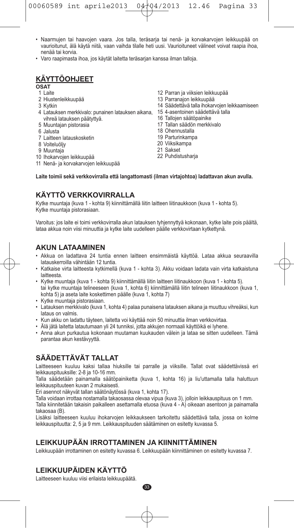 VALERA SYSTEMA User Manual | Page 31 / 82