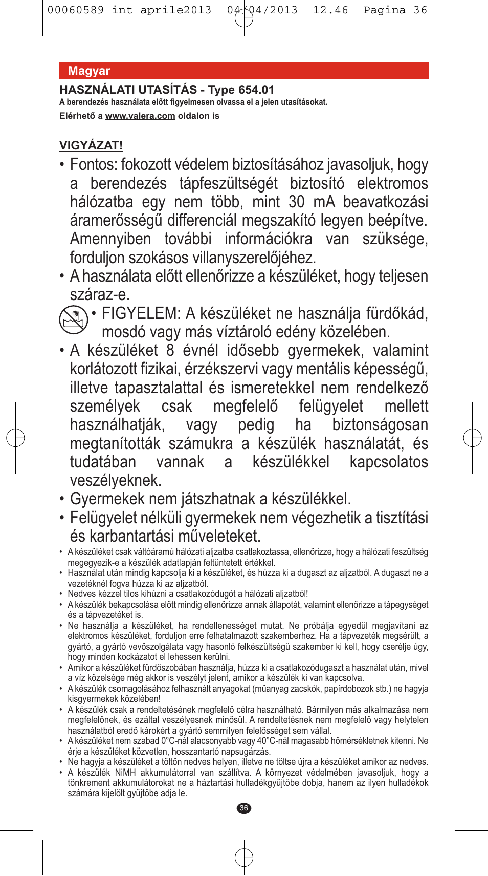 VALERA SYSTEMA User Manual | Page 34 / 82