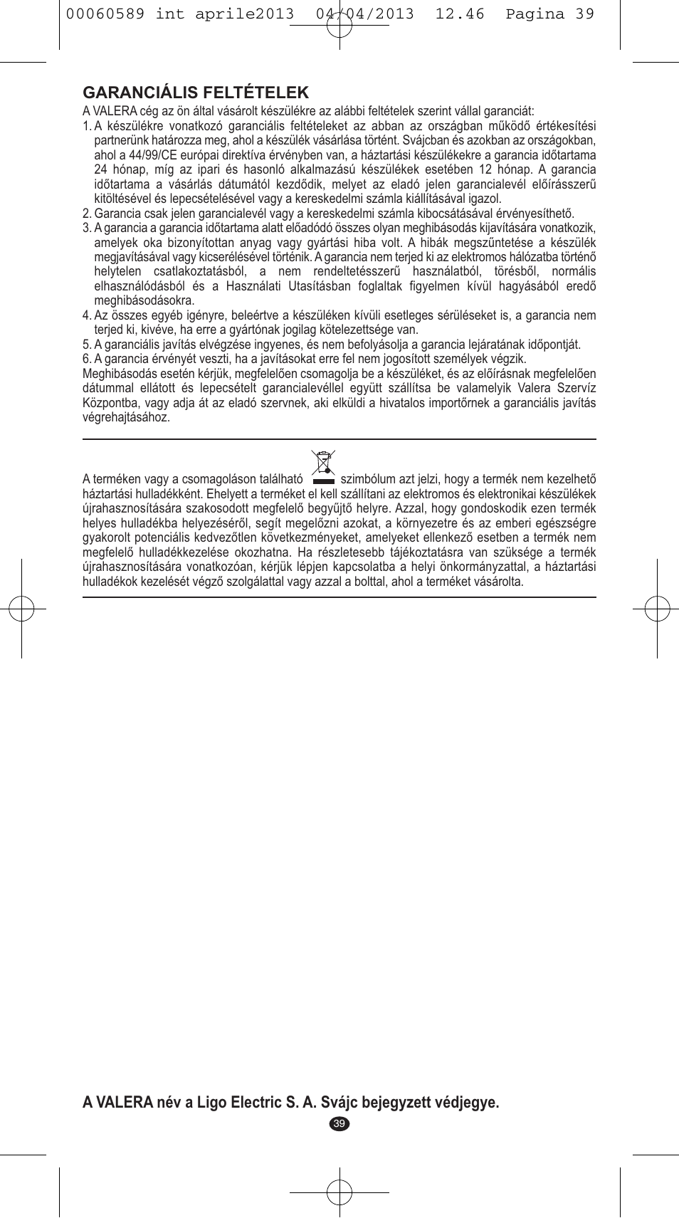 VALERA SYSTEMA User Manual | Page 37 / 82
