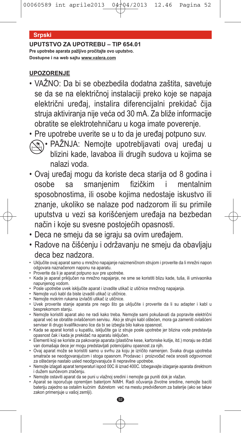 VALERA SYSTEMA User Manual | Page 50 / 82