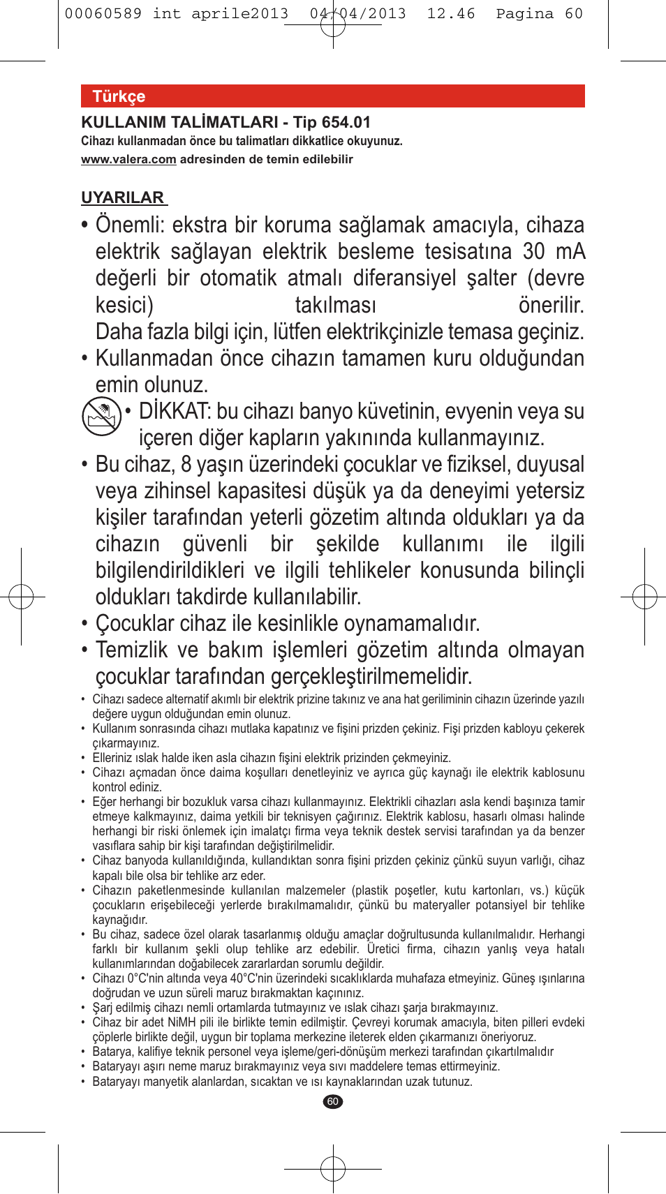 VALERA SYSTEMA User Manual | Page 58 / 82