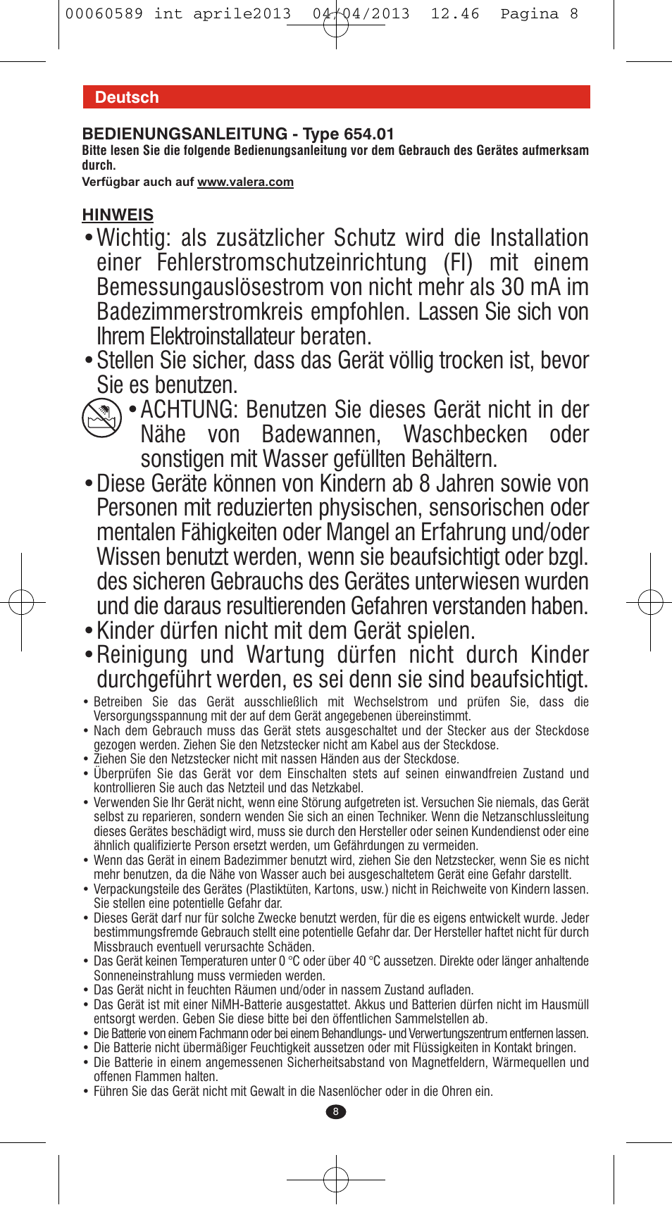 VALERA SYSTEMA User Manual | Page 6 / 82