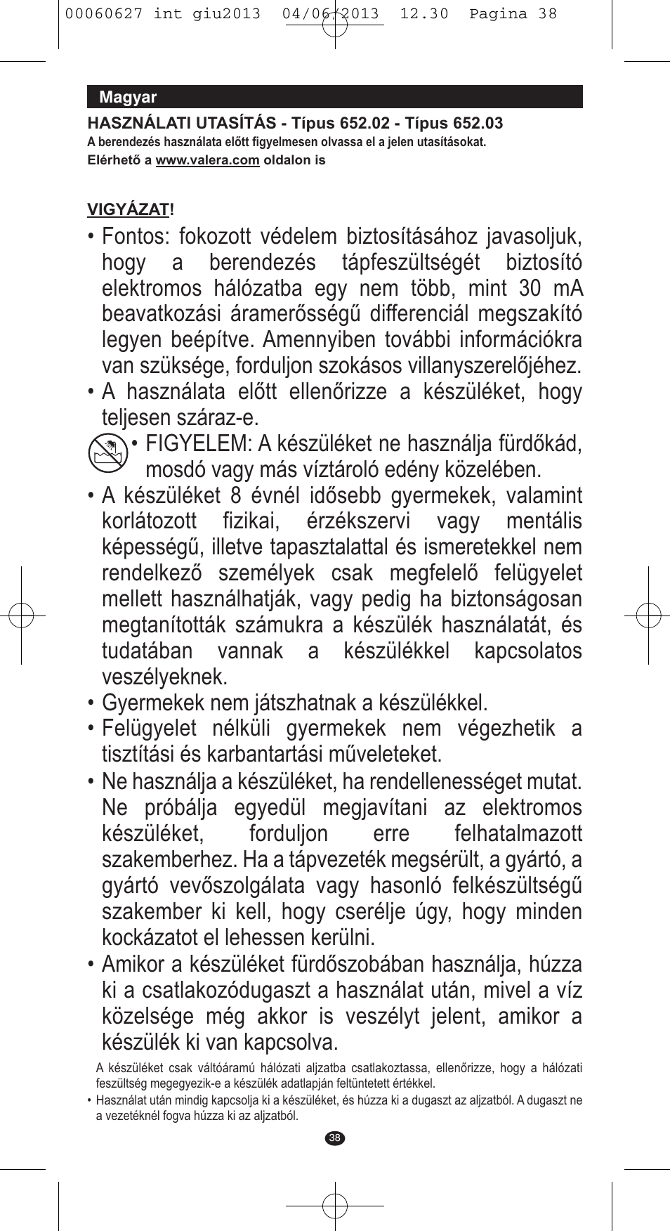 VALERA X-MASTER User Manual | Page 34 / 82