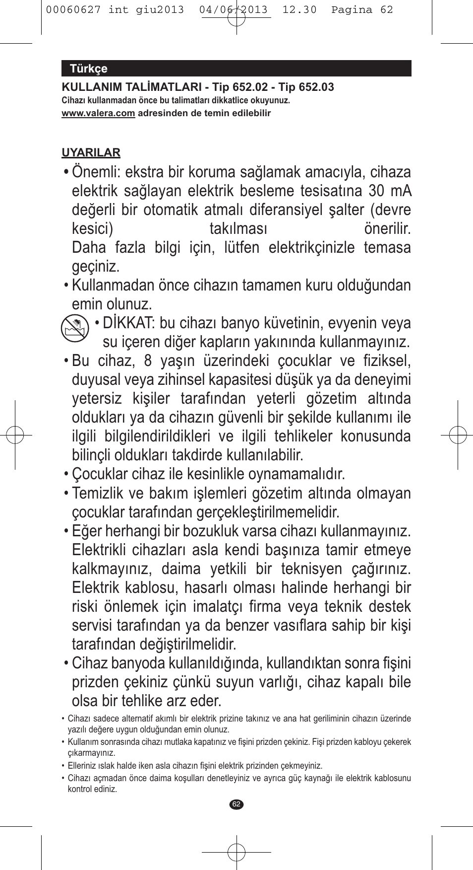 VALERA X-MASTER User Manual | Page 58 / 82