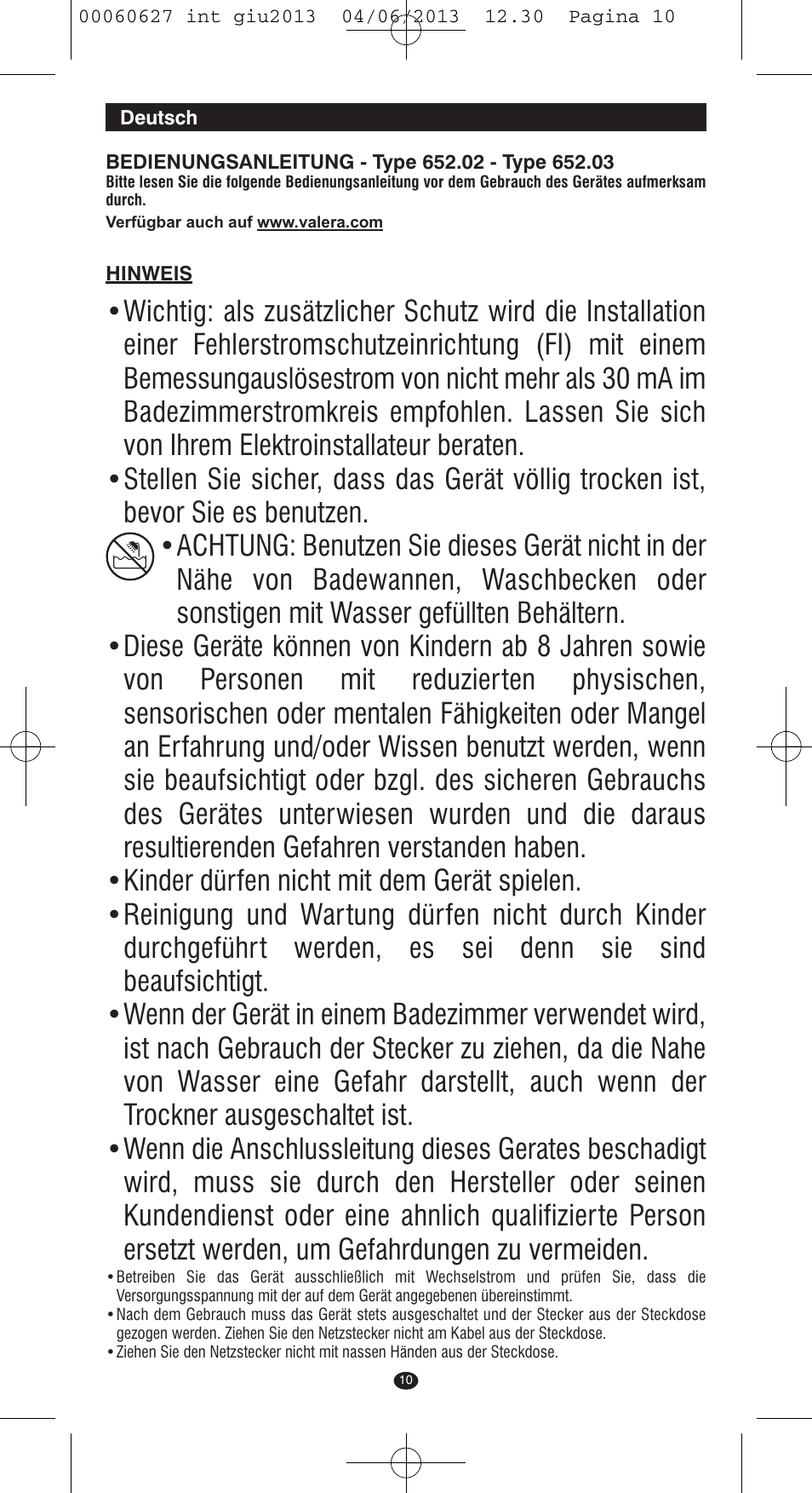 VALERA X-MASTER User Manual | Page 6 / 82