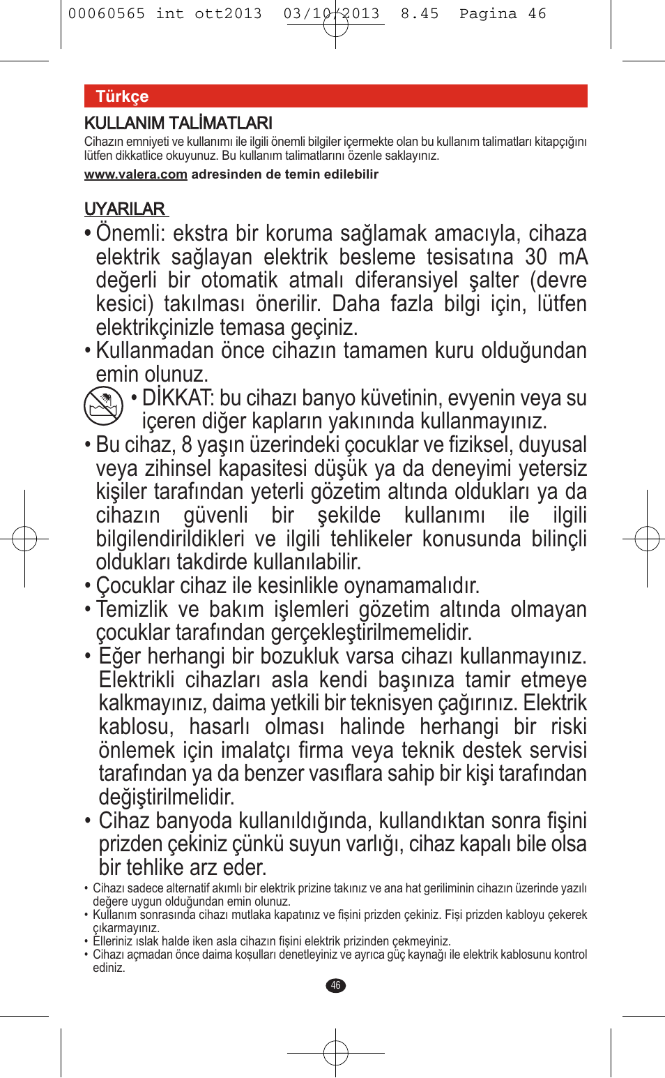 VALERA ABSOLUT User Manual | Page 44 / 66