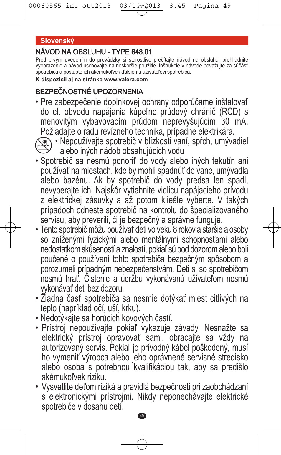VALERA ABSOLUT User Manual | Page 47 / 66