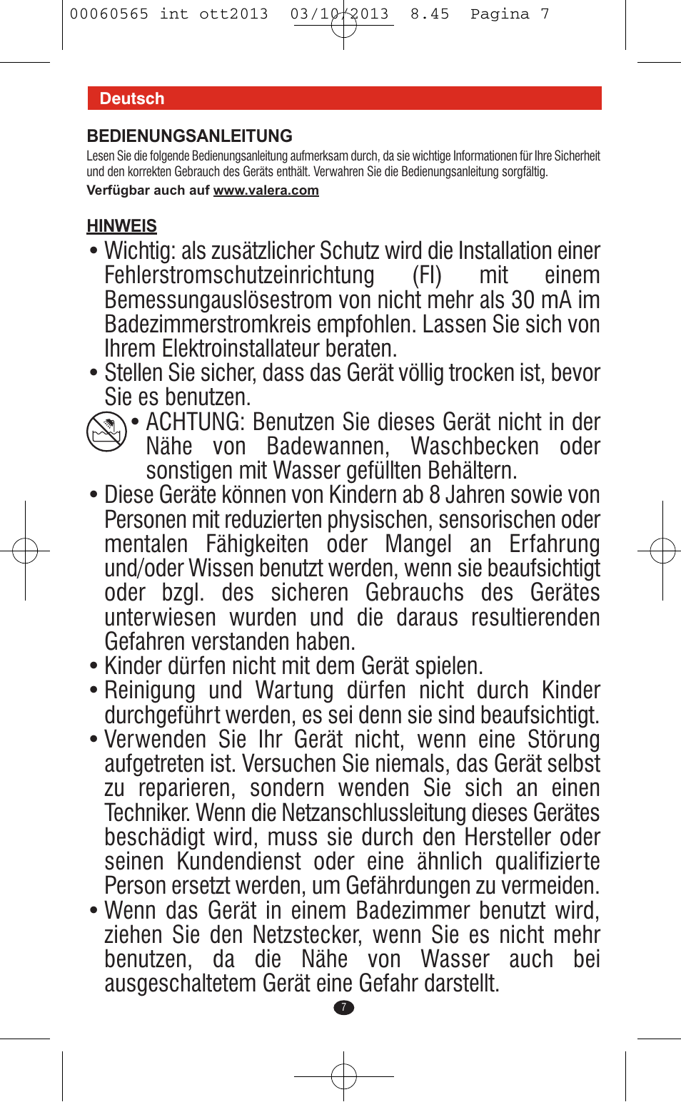 VALERA ABSOLUT User Manual | Page 5 / 66