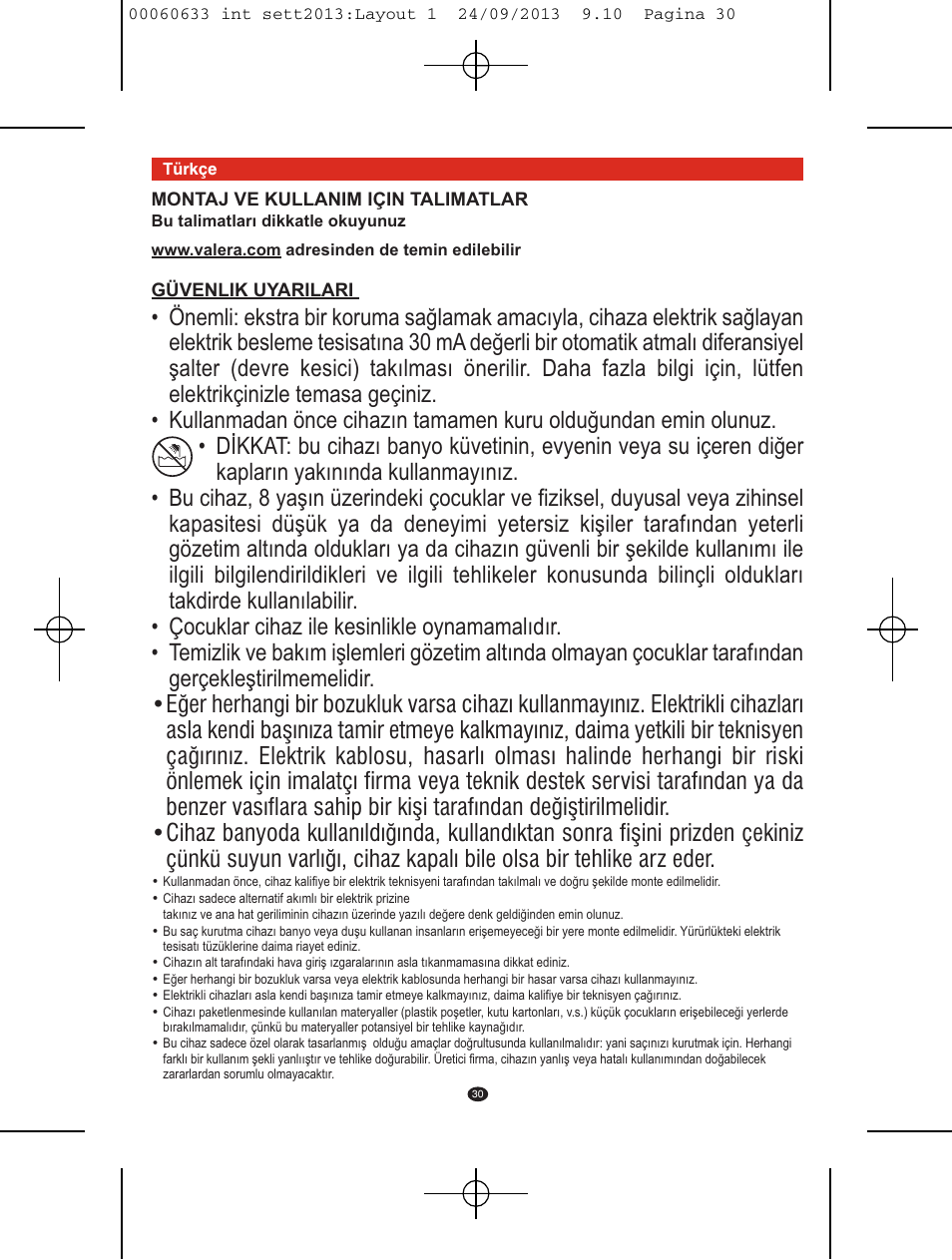 VALERA EXECUTIVE 1200 User Manual | Page 26 / 42
