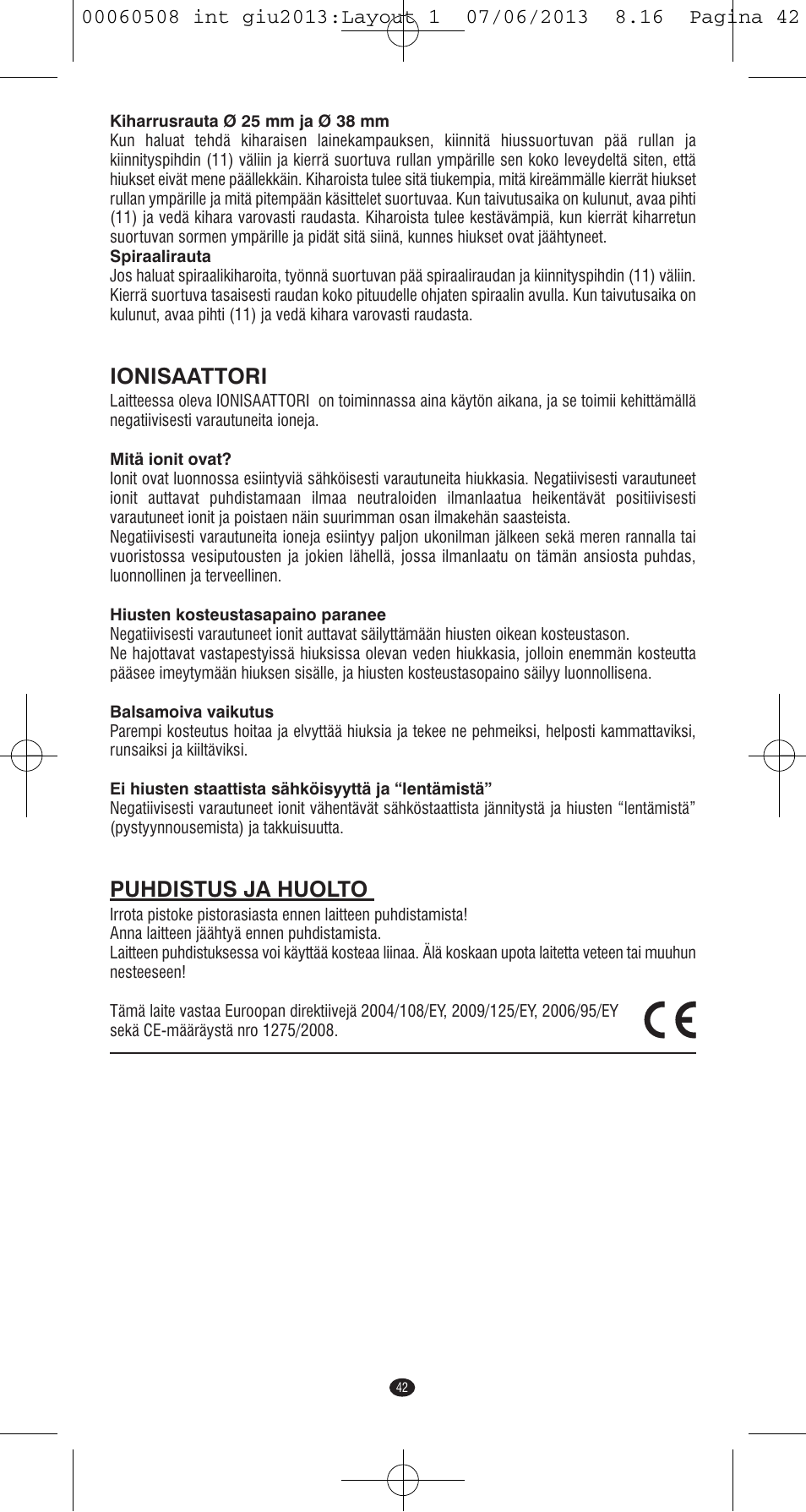 Ionisaattori, Puhdistus ja huolto | VALERA IONIC MULTISTYLE PROFESSIONAL User Manual | Page 40 / 98