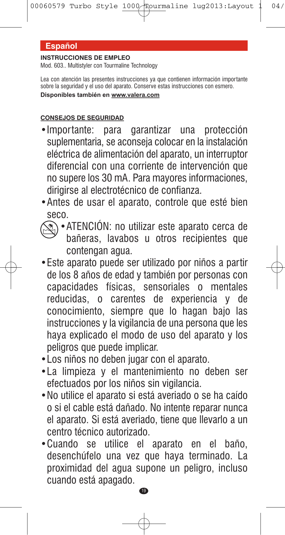 VALERA TURBO STYLE 1000 TOURMALINE User Manual | Page 19 / 80