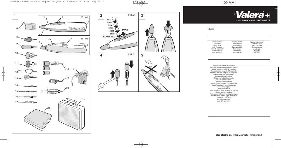 VALERA MANISWISS CORDLESS User Manual | Page 2 / 66