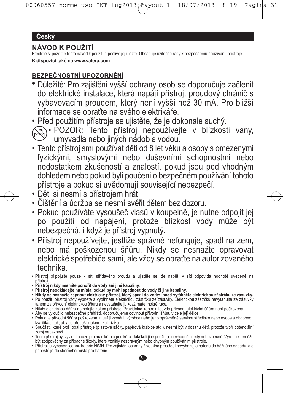VALERA MANISWISS CORDLESS User Manual | Page 30 / 66