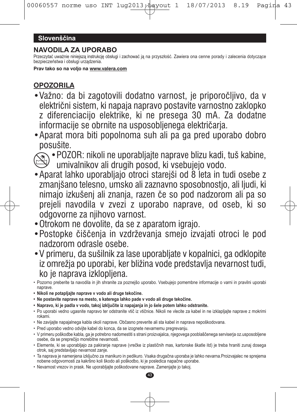 VALERA MANISWISS CORDLESS User Manual | Page 42 / 66