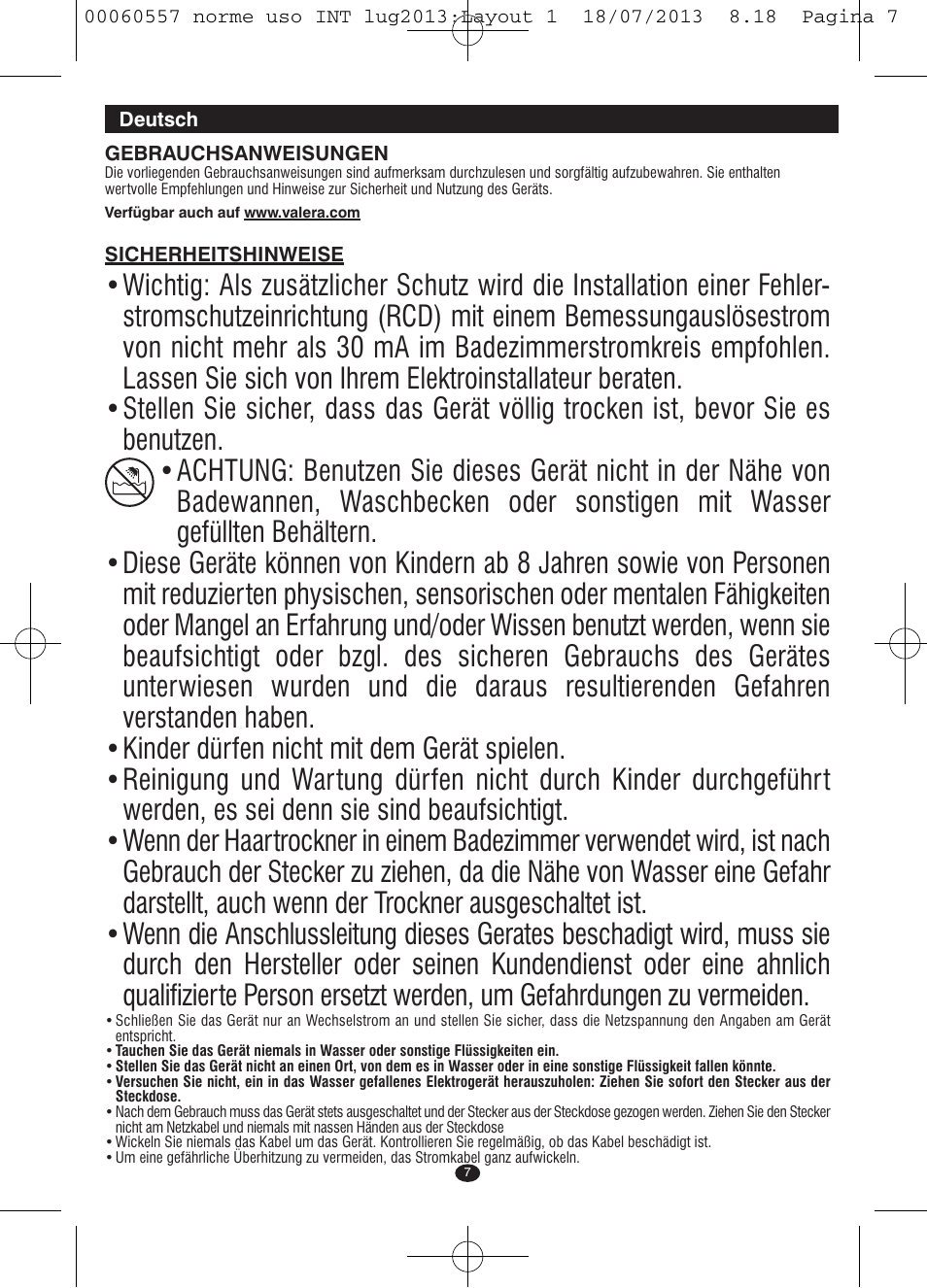 VALERA MANISWISS CORDLESS User Manual | Page 6 / 66