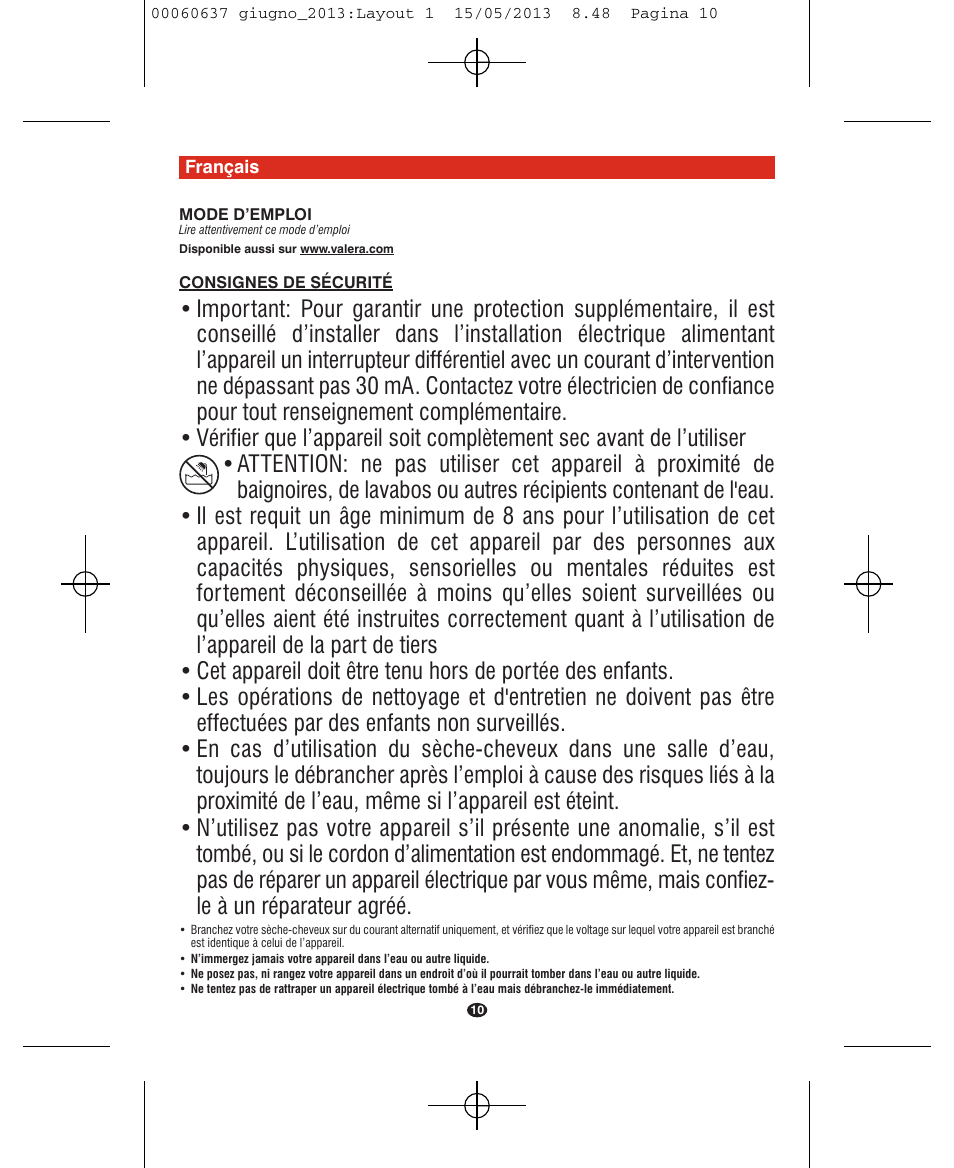 VALERA SWISS LIGHT 5400 FOLD-AWAY IONIC TOURMALINE User Manual | Page 10 / 88