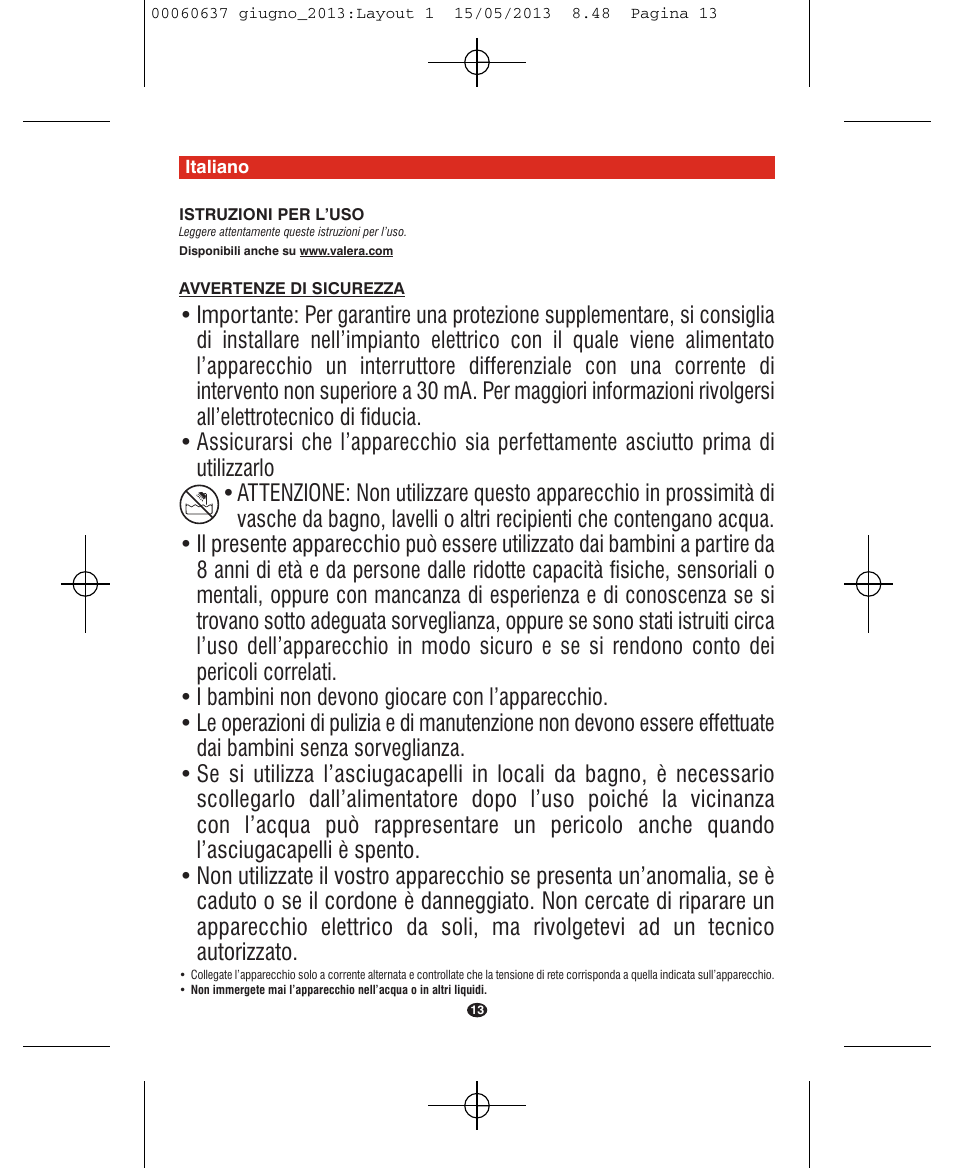 VALERA SWISS LIGHT 5400 FOLD-AWAY IONIC TOURMALINE User Manual | Page 13 / 88