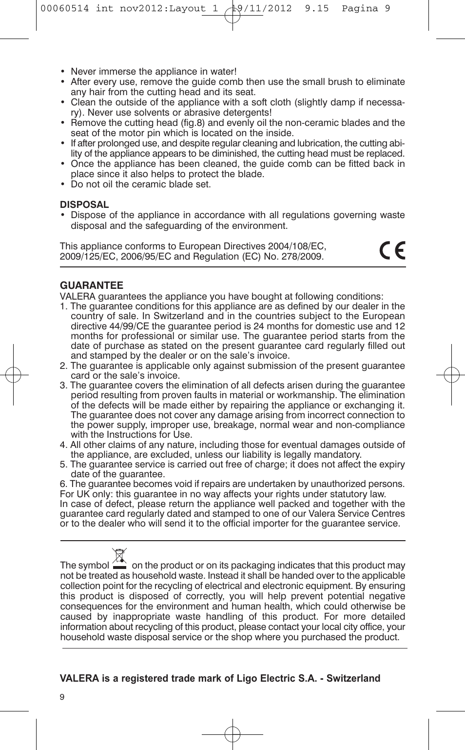 VALERA T-BLADE PROFESSIONAL User Manual | Page 5 / 82